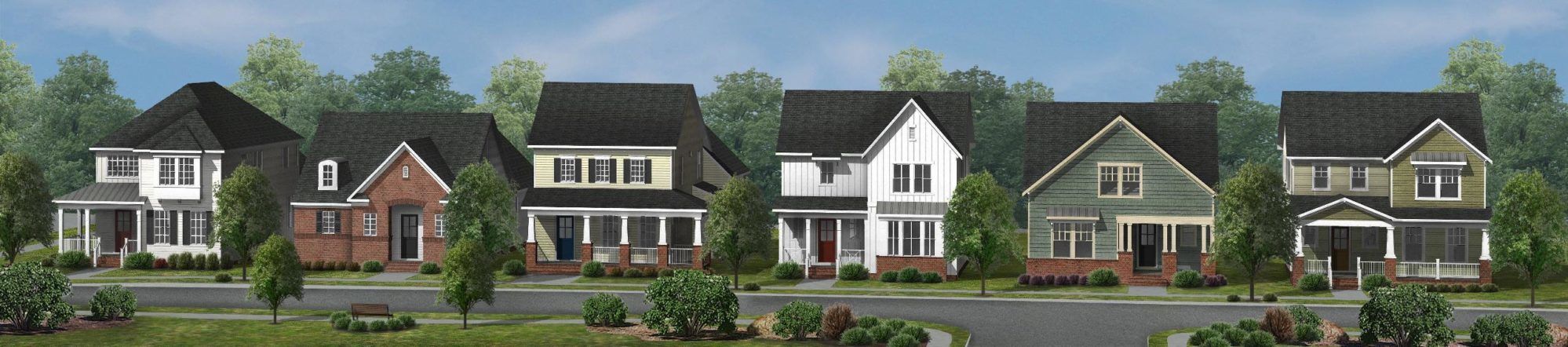 Rendering of rear load homes for WestBranch in Davidson