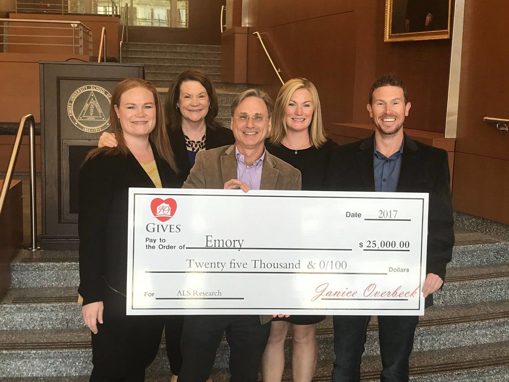 Janice donates to Emory for ALS research