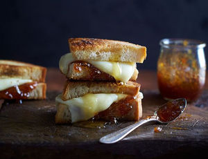 People Magazine Tiffani Thiesen’s Pizza with Wolfgang Puck’s Grilled Cheese with Fig Jam (OSCARS Food Stylist Erin Merhar Prop Stylist Caroline Cunningham 43097_WPuckGCheese     43097_WPuckGCheese Photograph by Hector Sanchez