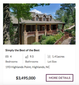 Highlands NC property search