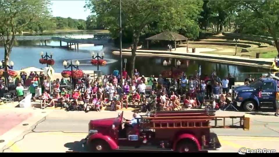 old firetruck in brighton july 4th parade