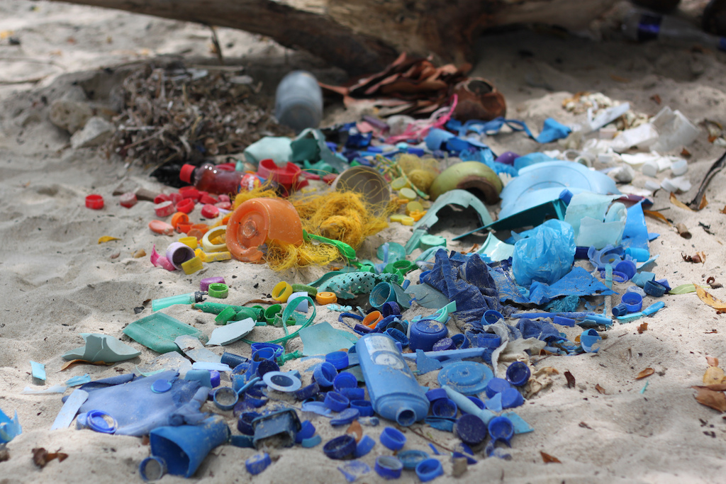 plastic on the beach 