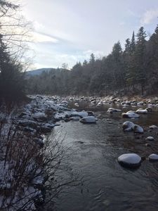 Morning river in White Mountains National Forest in Maine
