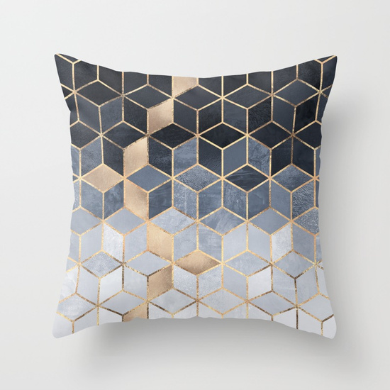Soft Blue Gradient Cubes - Elisabeth Fredrikkson on Society 6