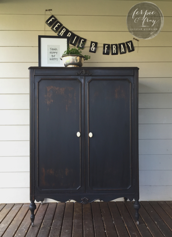 Ferpie and Fray - Black Armoire - Milk Paint