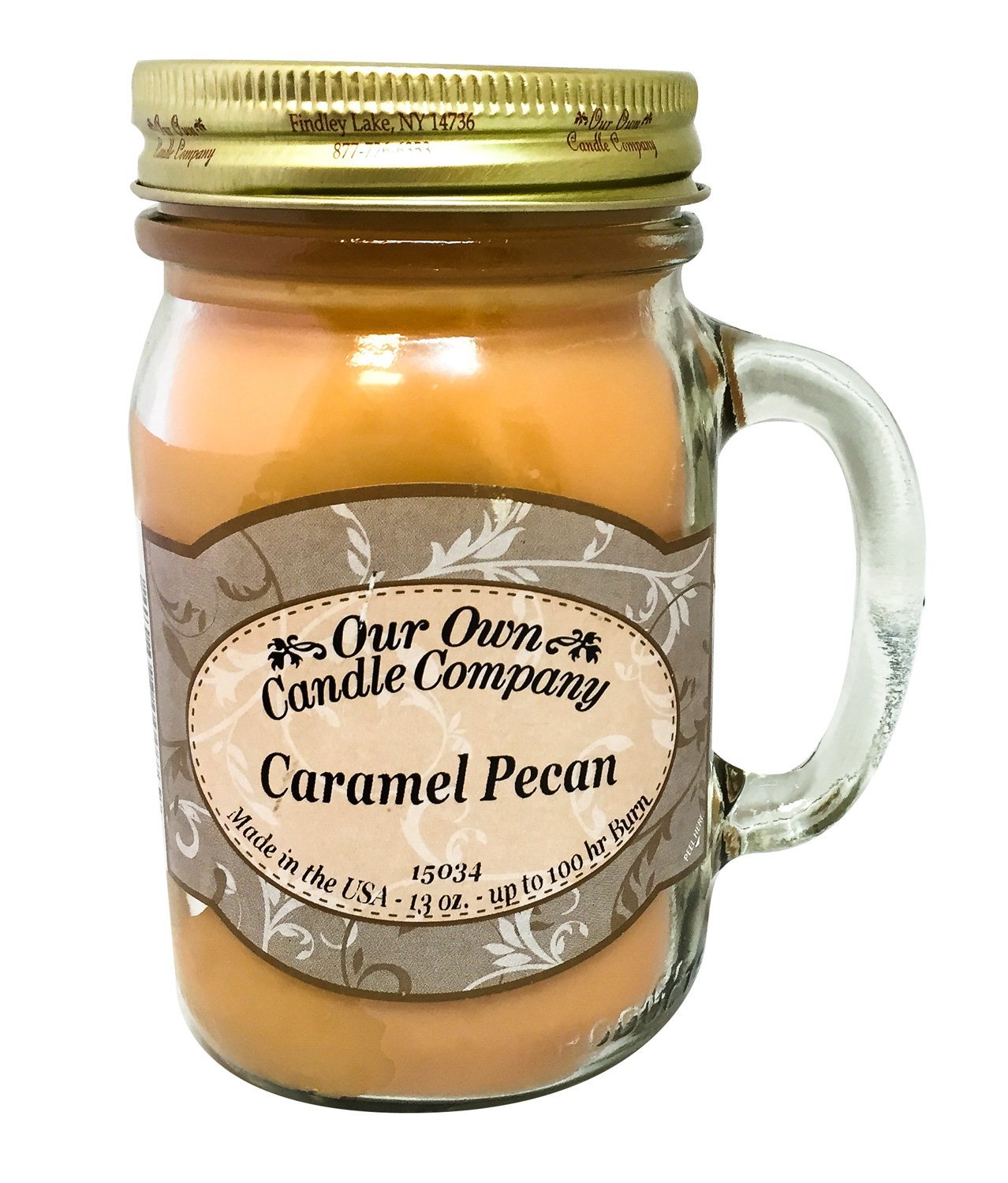Caramel Pecan Scented 13 Ounce Mason Jar Candle By Our Own Candle Company