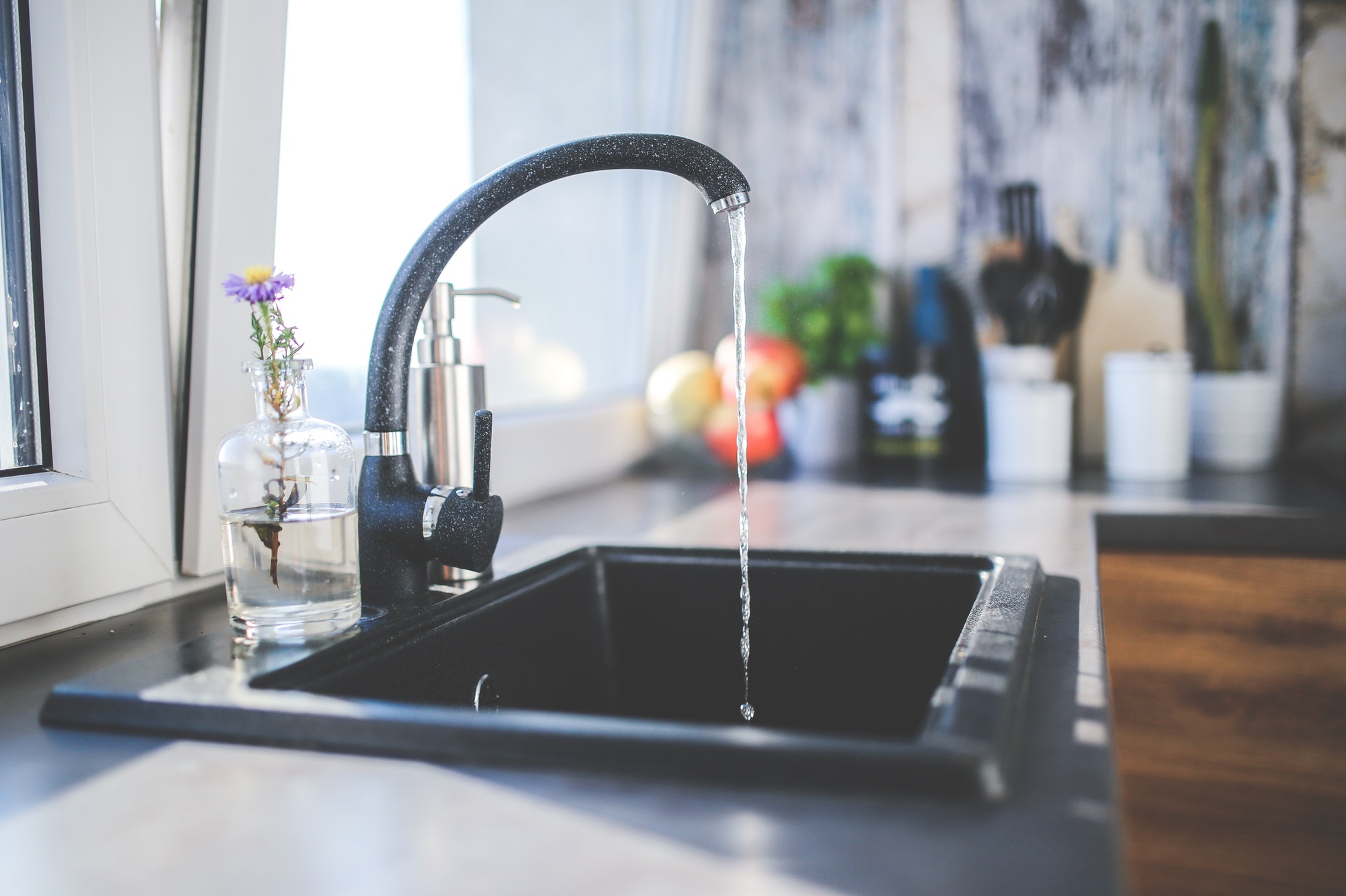 Water Flowing from Faucet